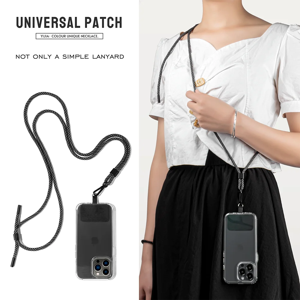 

Universal Phone Hanging Neck Rope Exquisite Fixed Clip Strong and Durable Anti-lost Adjustable Phone Case with Lanyard Strap