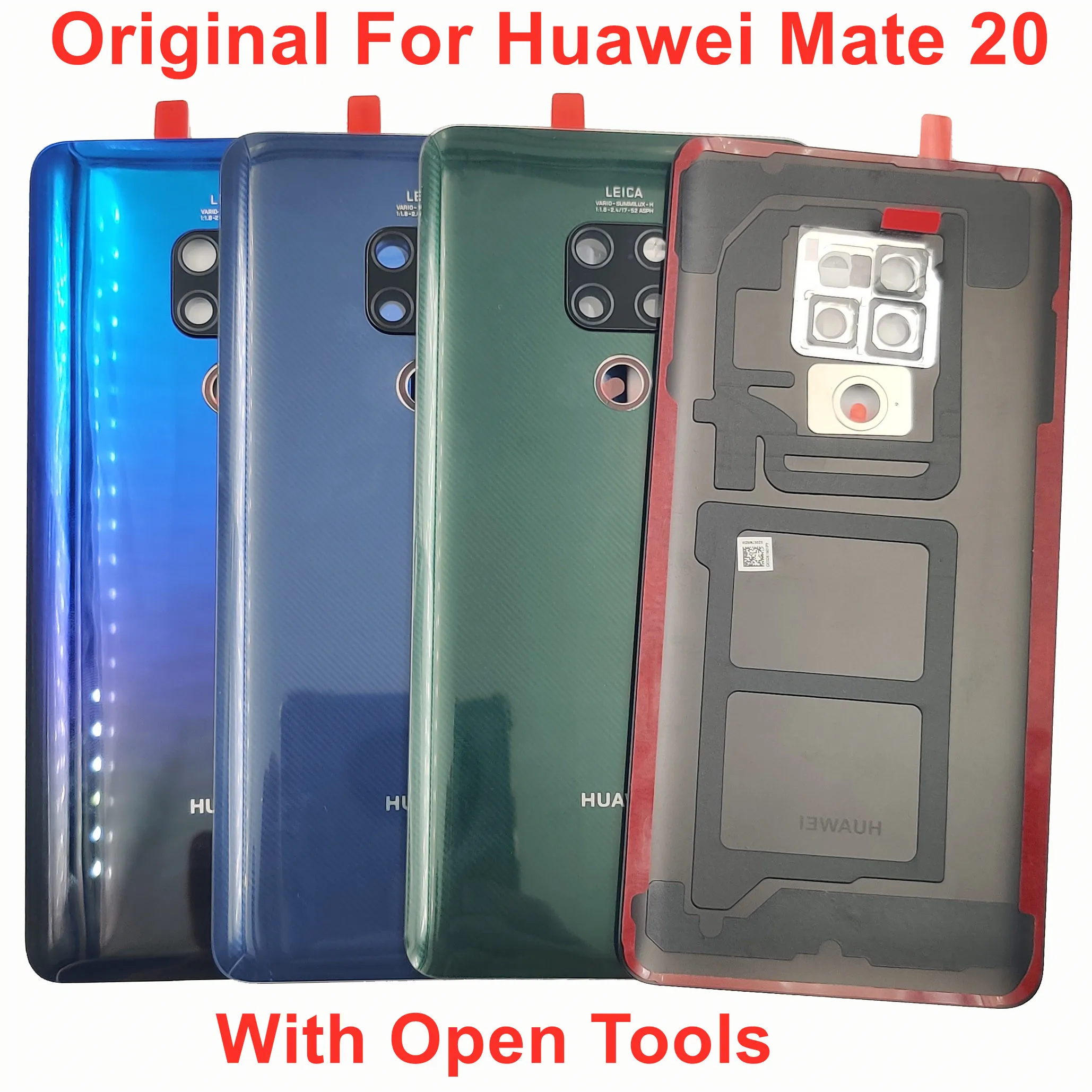 

Original Back Lid For Huawei Mate 20 Glass Battery Cover Rear Door Housing Panel Case With Camera Frame Lens Flashlight Adhesive