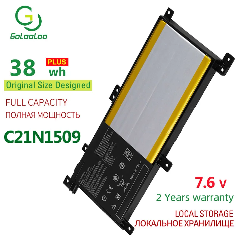 

Golooloo C21N1509 7.6V 38WH Laptop Battery for ASUS X556U X556UA X556UB X556UF X556UJ X556UQ X556UV A556U F556UA K556UA K556UV