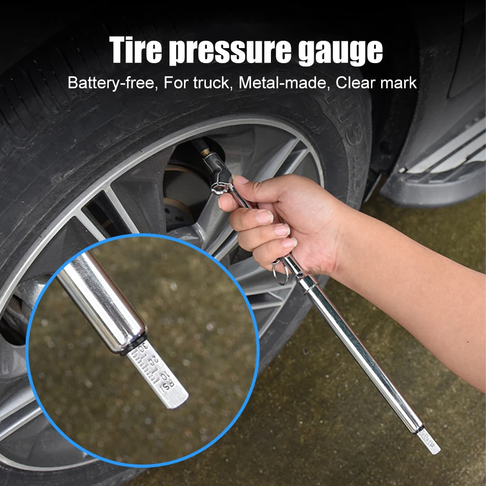 

Dual Head Tire Pressure Gauge Stainless Steel Heavy Duty Battery-free Tire Gauge 10-150PSI Air Pressure Gauge for Car Truck SUV