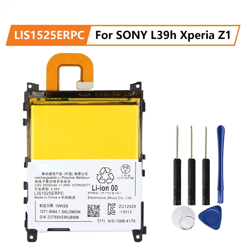 

Replacement Battery For SONY L39h Xperia Z1 Honami SO-01F C6902 C6903 LIS1525ERPC 3000mAh Rechargeable Phone Battery