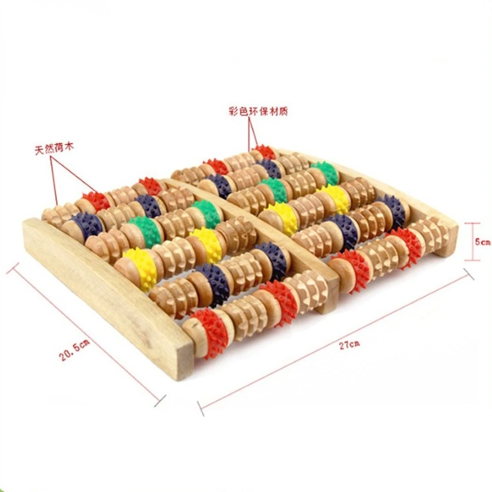 Шиацу-массажер для ног с деревянными насадками 3/6 ряда |