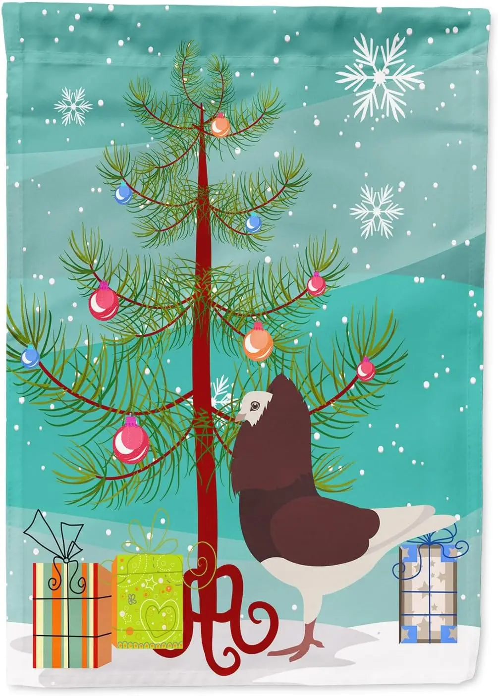 Carolines Treasures BB9315GF Capuchin Red Christmas Garden Flag Teal Mailbox Decorative Yard Outside Pa