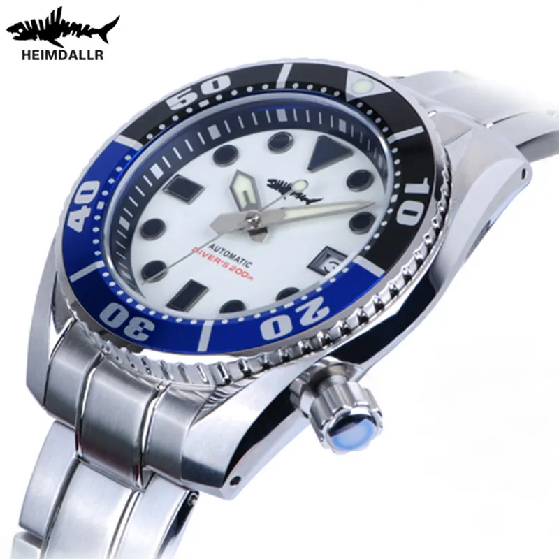 

Heimdallr Automatic Watch Men NH35A Men's Mechanical Watches Sapphire Vintage C3 Luminous Dial Diver Watch 200M Aluminum Bezel