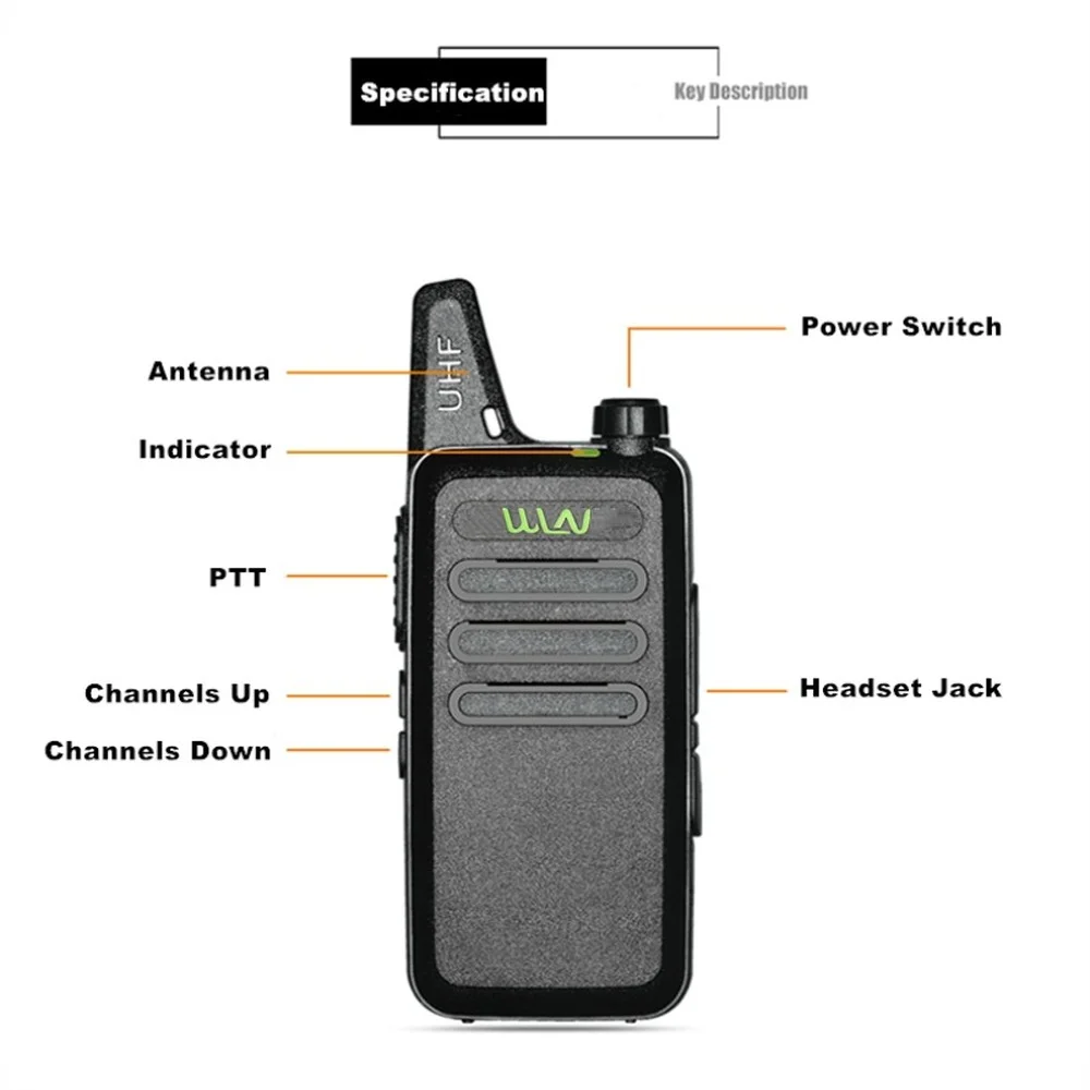 WLN Mini Walkie Talkie KD-C1 Two Way Radio Car Racing KDC1 CB Ham Radio Station UHF Handheld Portable Wireless FM Transceiver