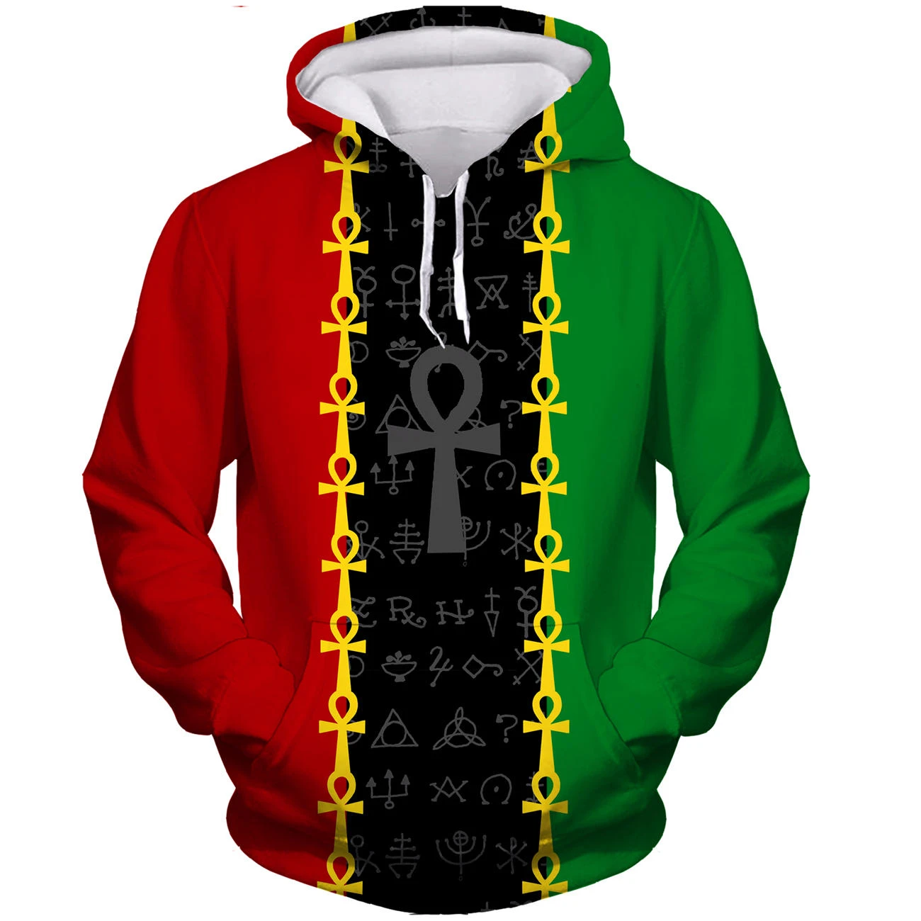 Fashion 3D Print Hoodies Egyptian Cultural Symbols Casual Long Sleeved Pullover Sweatshirts