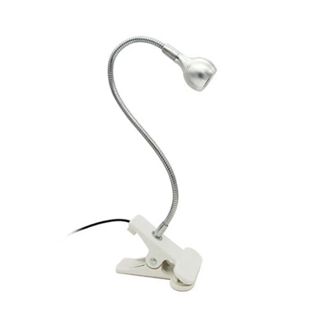 

Женская Настольная лампа с зажимом, гибкая светодиодная лампа для чтения книг, USB-зажим для спальни, серебристая, белая