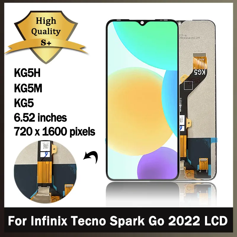 

AA+ Quality For Infinix Tecno Spark Go 2022 LCD KG5 KG5M KG5H Display Screen Touch Panel Digitizer For Tecno Spark Go 2022 LCD