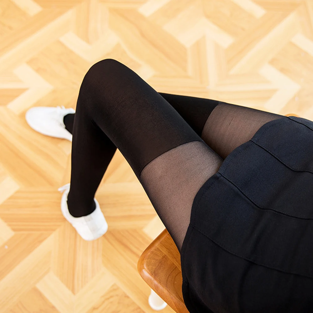 10pcs Sexy Pantyhose Women Patchwork Tights Stockings Slim Fake Knee High Tube Stocking Splicing Pantynose Elastic Tattoo Tights