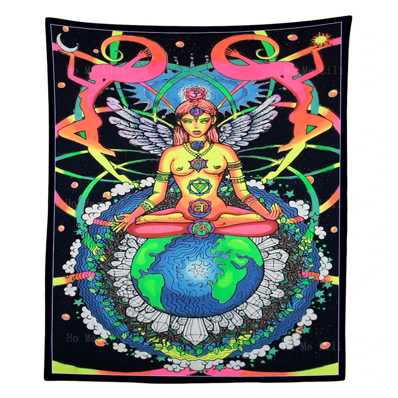 

Trippy Space Mushroom Fairy Wonderland Chakra Goddess Acid Art Swirl Psychedelic Wall Hanging Tapestry By Ho Me Lili