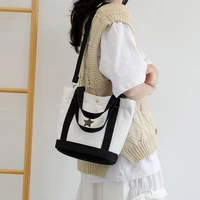 korean version 2022 new canvas bag trendy casual hand held shoulder bag printing student messenger bag womens bag