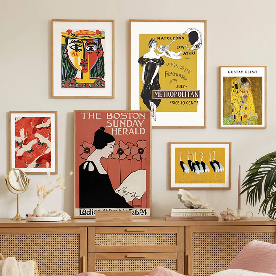 Настенная картина в стиле ретро целуи Бостон воскресенье Herald японский белый