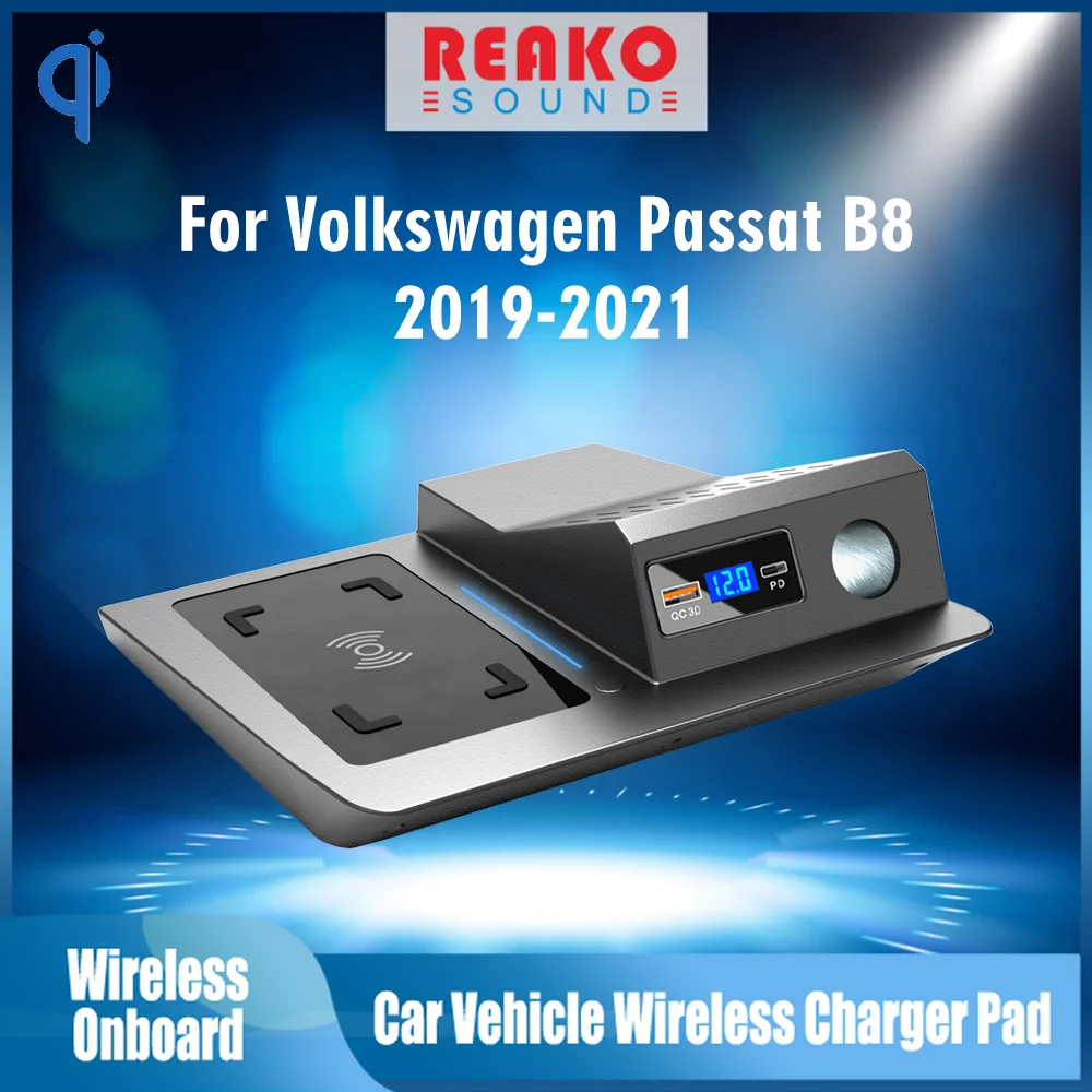 

For Volkswagen Passat B8 2019-2021 QI Fast Phone Wireless Charger 12V Car Central Control Modification Accessories 15W