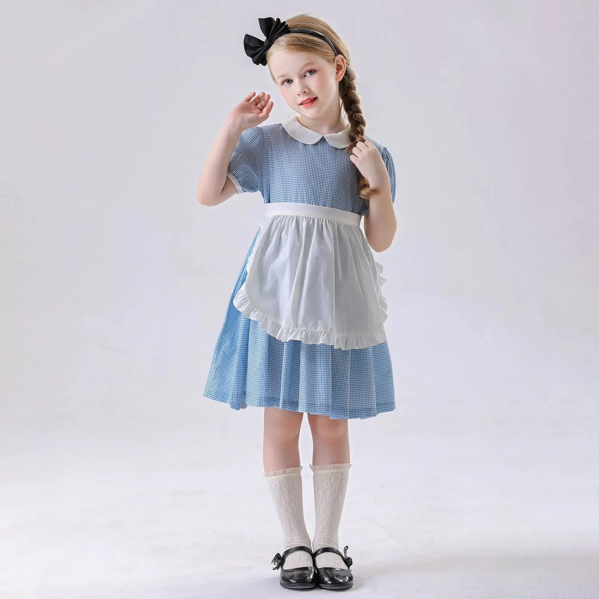 Костюмы горничной для косплея клетчатое платье принцессы на Хэллоуин