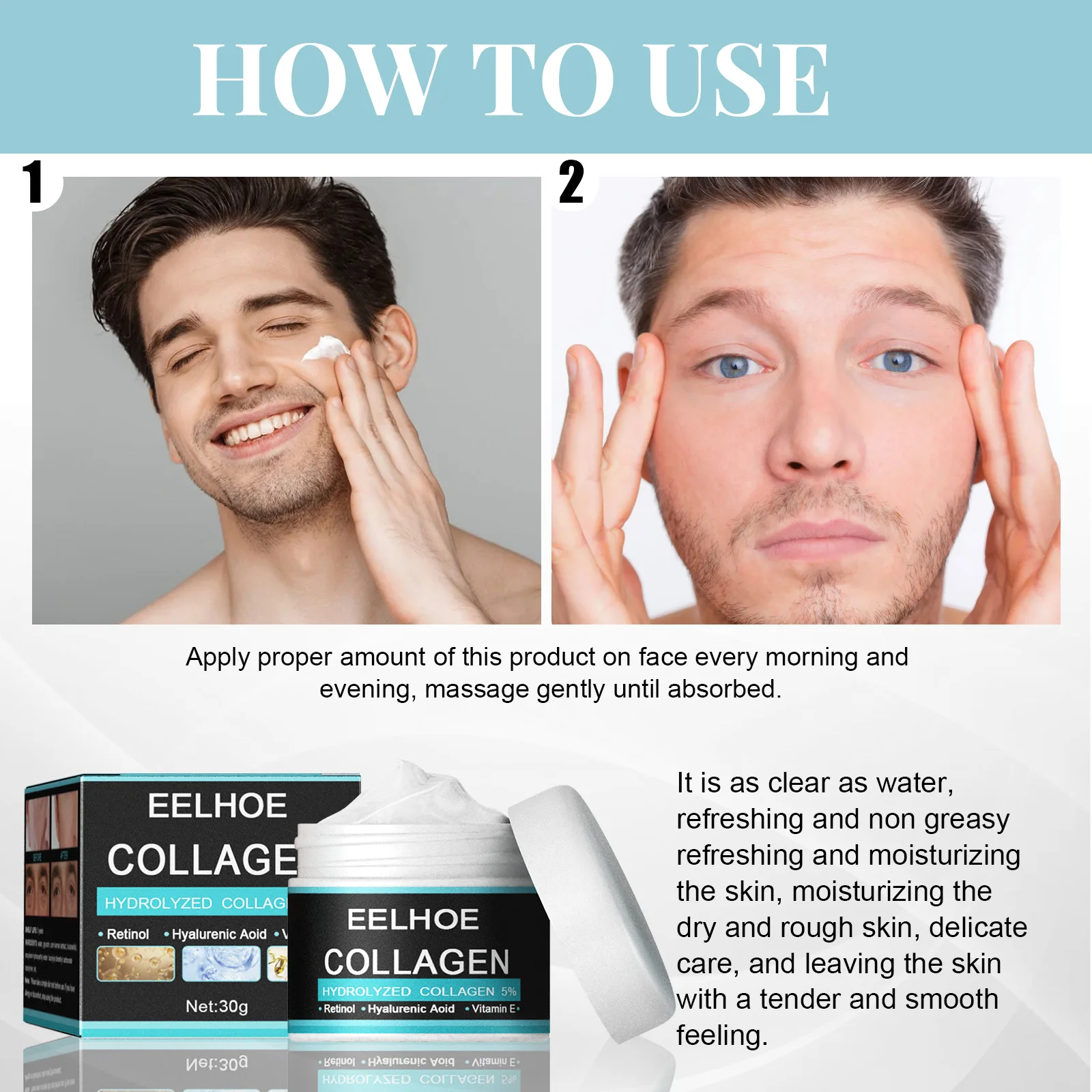 

Anti Wrinkle Anti Aging Face Cream EELHOE Collagen Creams For Men Firming Moisturizing Hyaluronic Acid Cream Facial Care