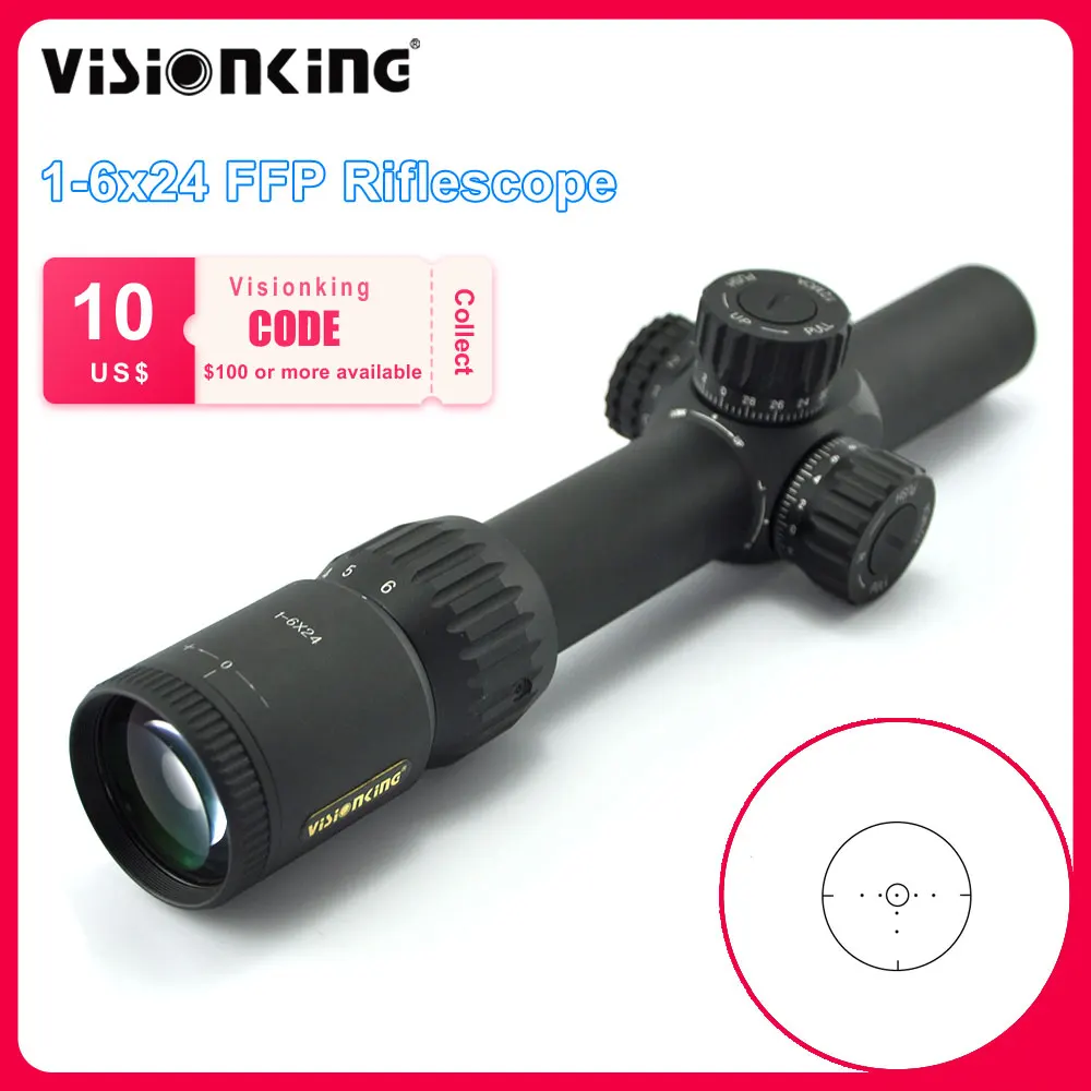 

Visionking 1-6x24 FFP caza Rifle Scopes Tactical Optical Scope Telescopic Sight Hunting Scopes Riflescopes Airsoft Sight Night