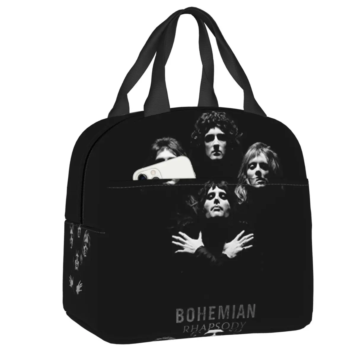 

Freddie Mercury British Singer Rock Band Resuable Lunch Box for Women Multifunction Thermal Cooler Food Insulated Lunch Bag