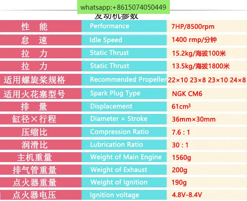 Авиационная модель бензинового двигателя DLE60 с двухцилиндровой двухтактной