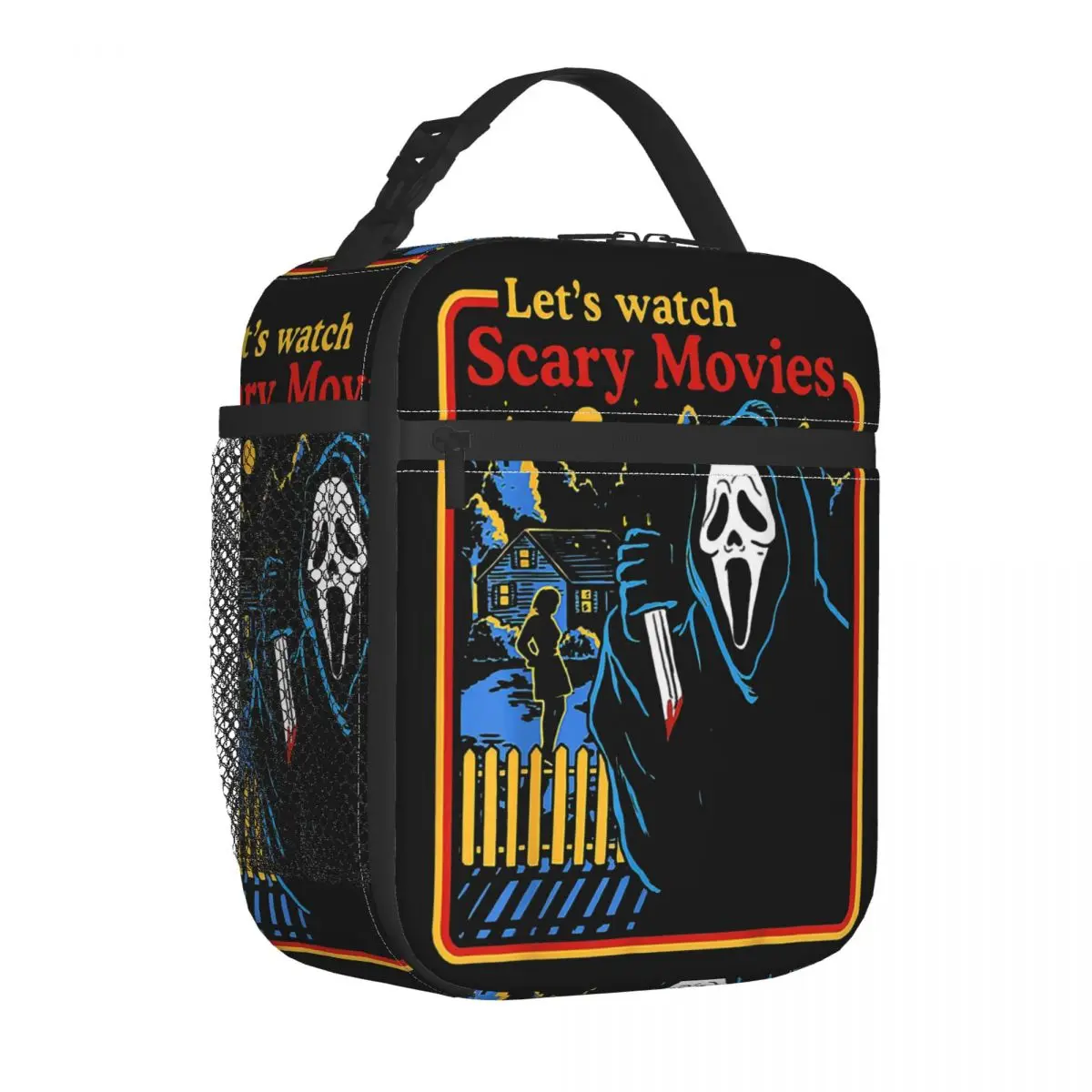 Screaming Ghostface Scream Watch Insulated Lunch Bag Horror Scary Movies Lunch Container Multifunction Thermal Cooler Bento Box