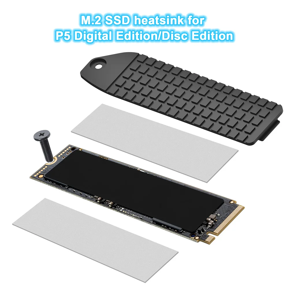 

Aluminum Alloy M2 SSD Heatsink Cooler Thermal Pad Metal Solid State Drive Radiator Replacement Game Console Accessories for PS5