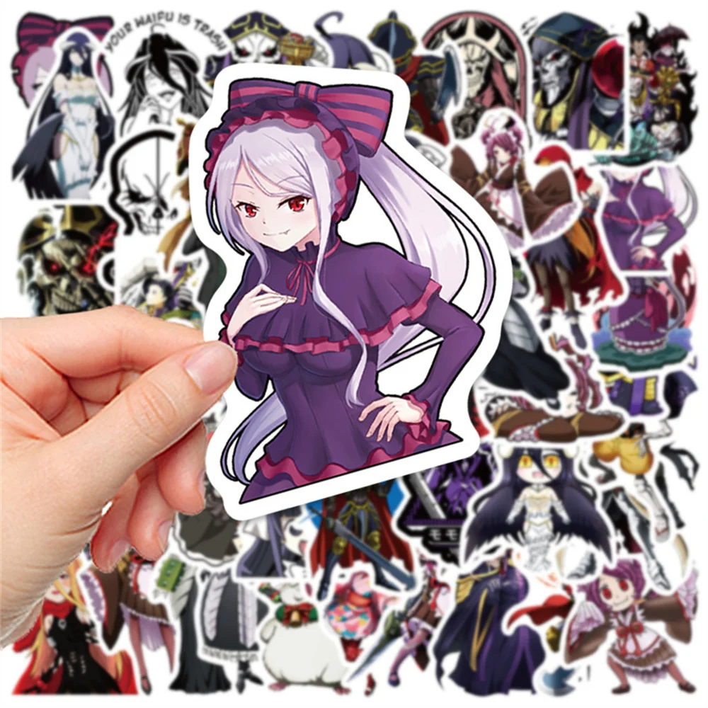

10/30/50pcs Anime Overlord Graffiti Sticker For Luggage Laptop Ipad Skateboard Guitar Motorcycle Sticker Wholesale