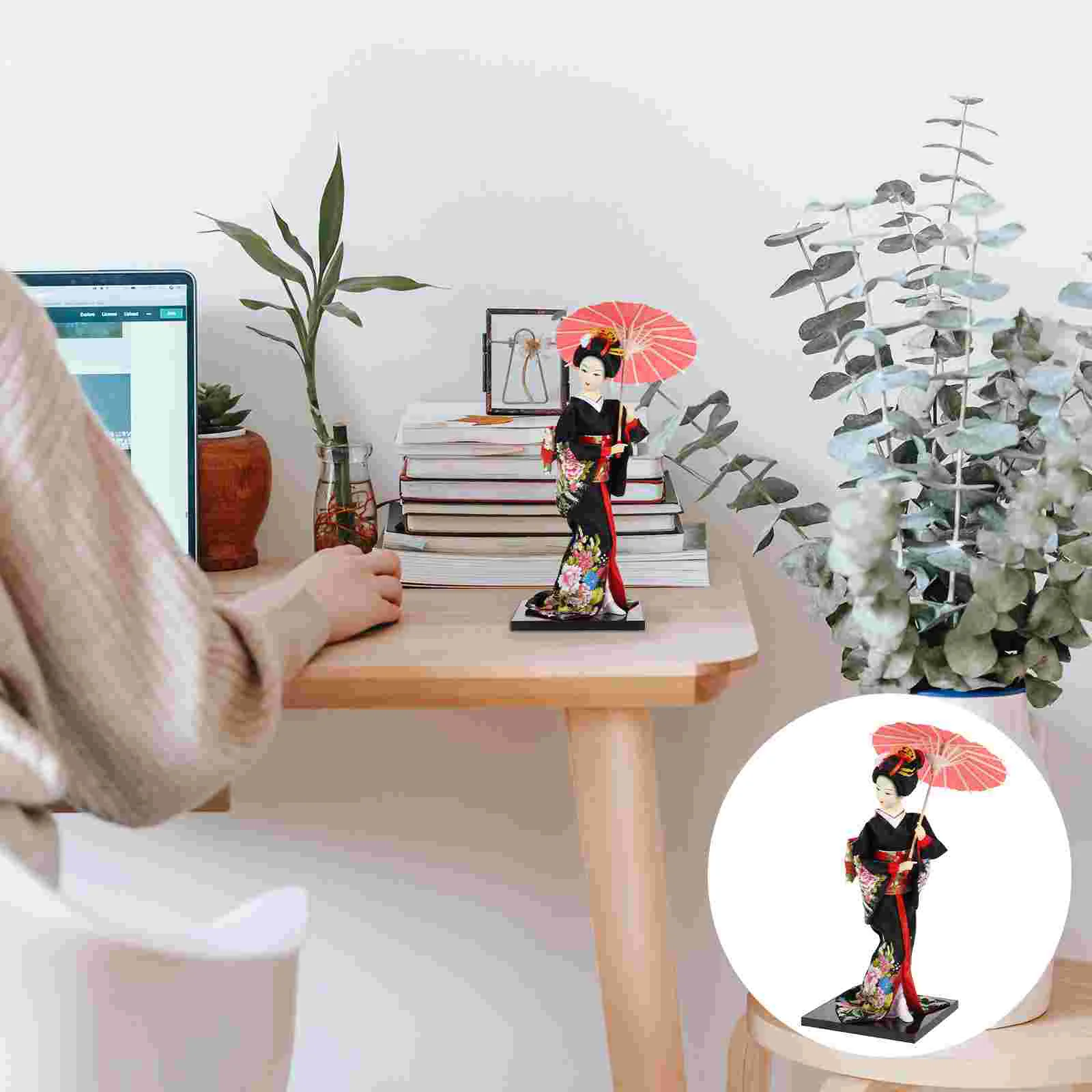 

Japanese Kimono Geisha Figurine Japanese Girl Statue Home Office Decoration