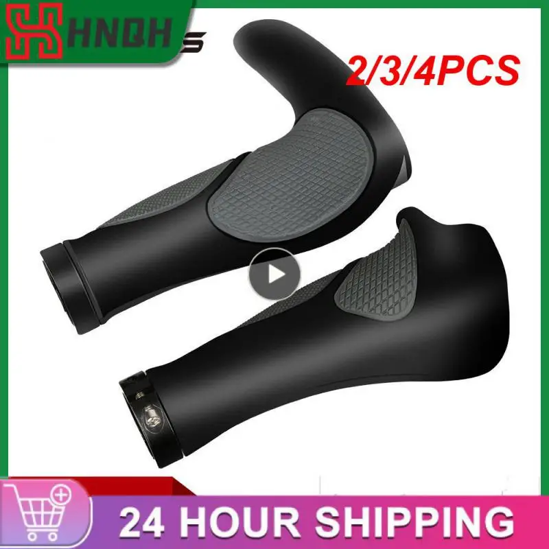 

2/3/4PCS Rubber Bilateral Locking Bike Handle Grips Ergonomic Bicycle Grips Shock-absorbing Vice Handle Riding Accessories