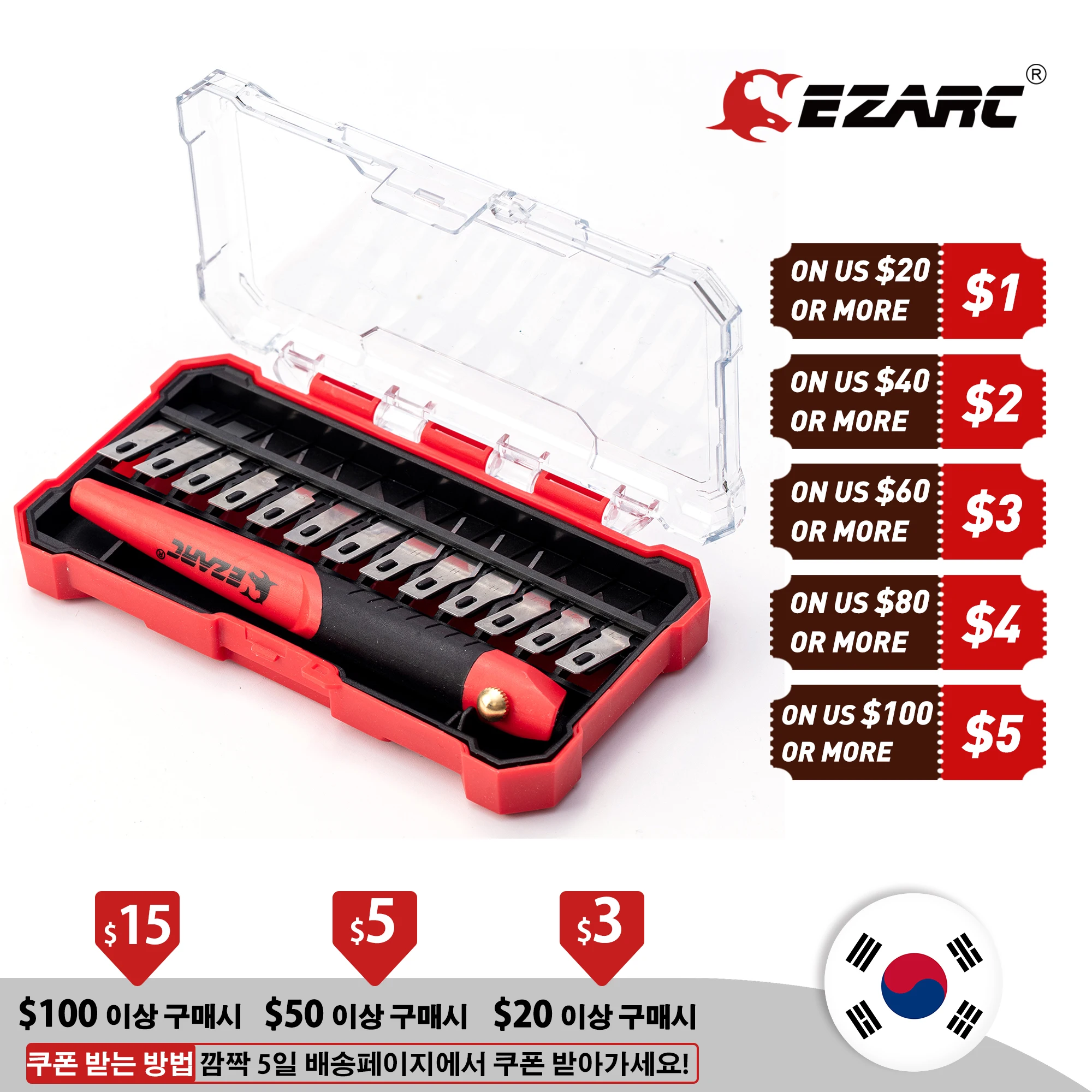 Набор ножей EZARC прецизионных для ремесла и хобби сменные лезвия SK5 резьбы