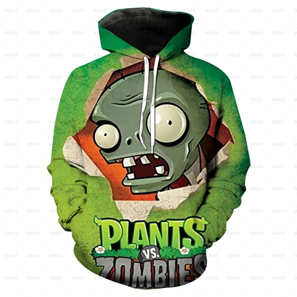 

New Children's Cartoon Hoodie Plant Vs Zombie Cool Sweatshirt Long Sleeve Children's Cosplay Cartoon Boy/girl Top 4t-14t Top