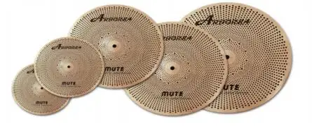 

Arborea High quality low volume cymbal Golden Mute Cymbal Set 5 pieces of 14"Hihats+16"Crash+18"Crash+20"Ride for practice
