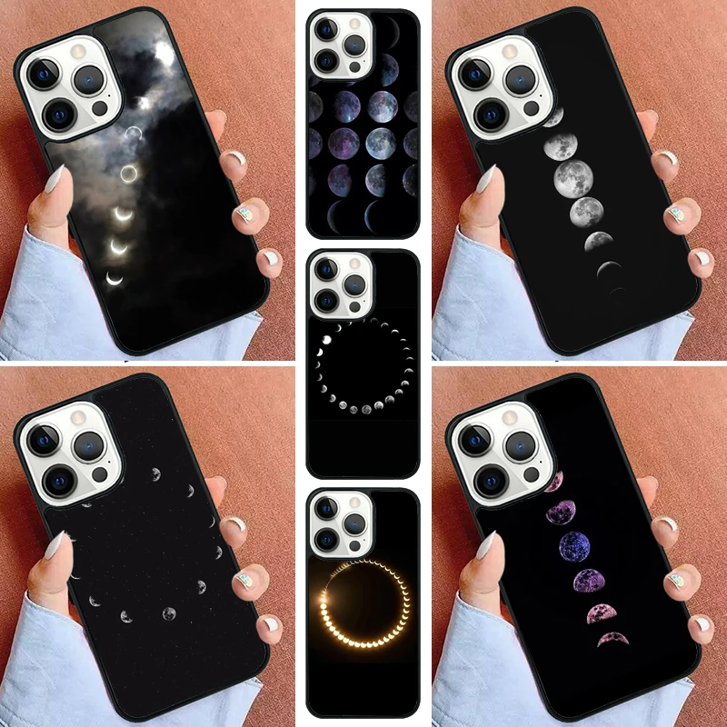 Чехол для телефона с лунным светом и фазами земли iPhone 16 15 14 Pro 11 13 12 Mini Max SE 2020 6S 7 8 Plus