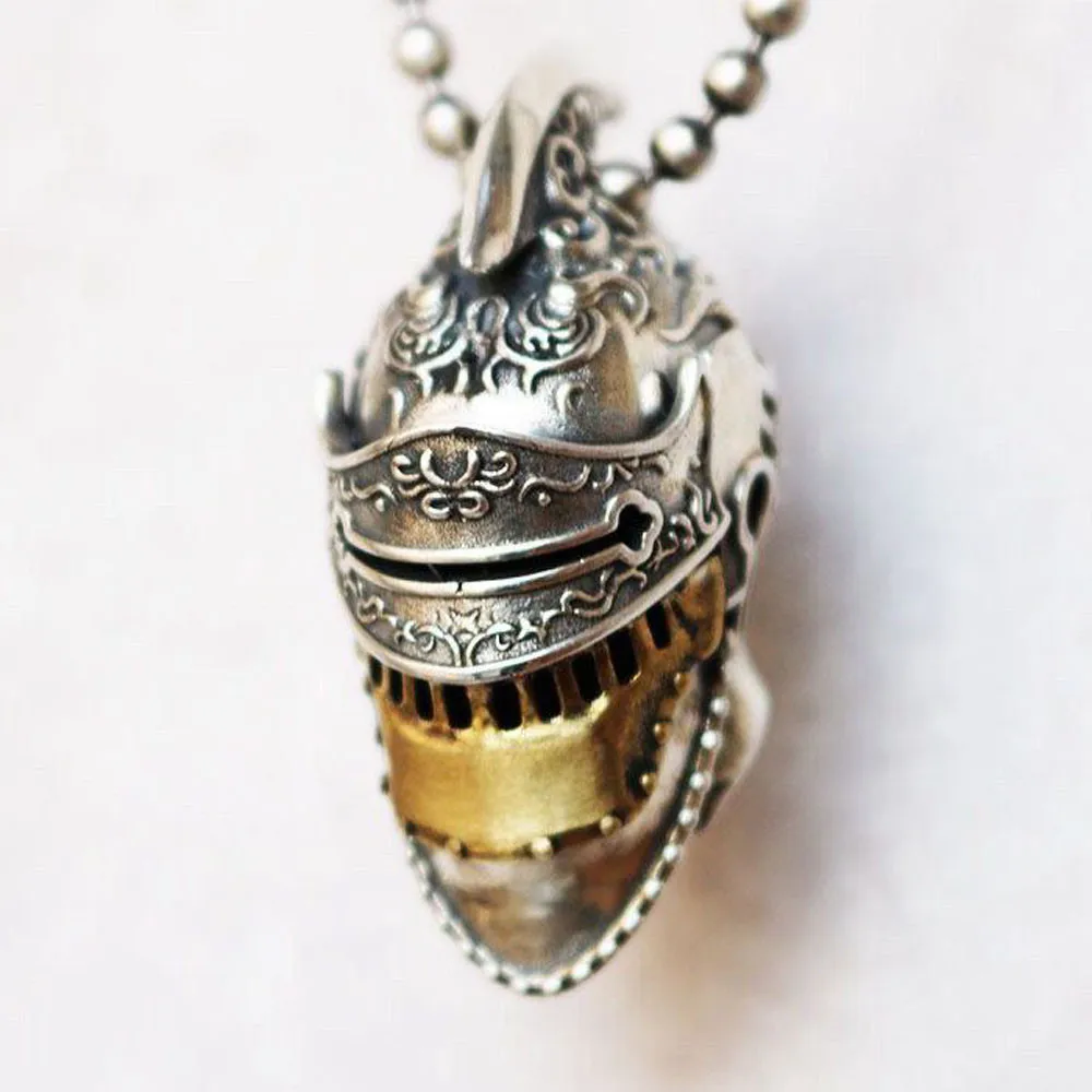 

Fashion DIY Knife Beads Tools Jewelry Pendant White Brass Classic Roman Knight Helmet Skull EDC Keychain Accessories Hangings