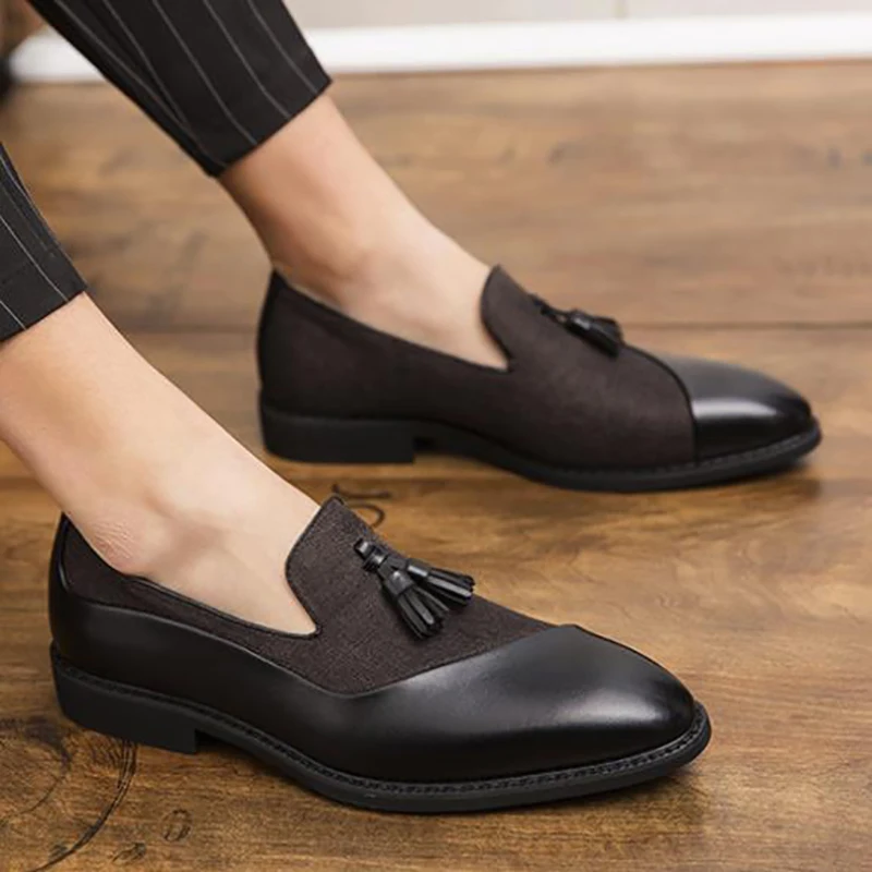 

Мокасины мужские с бахромой, мягкие лоферы, кожаные туфли, плоская подошва, для вождения, большие размеры