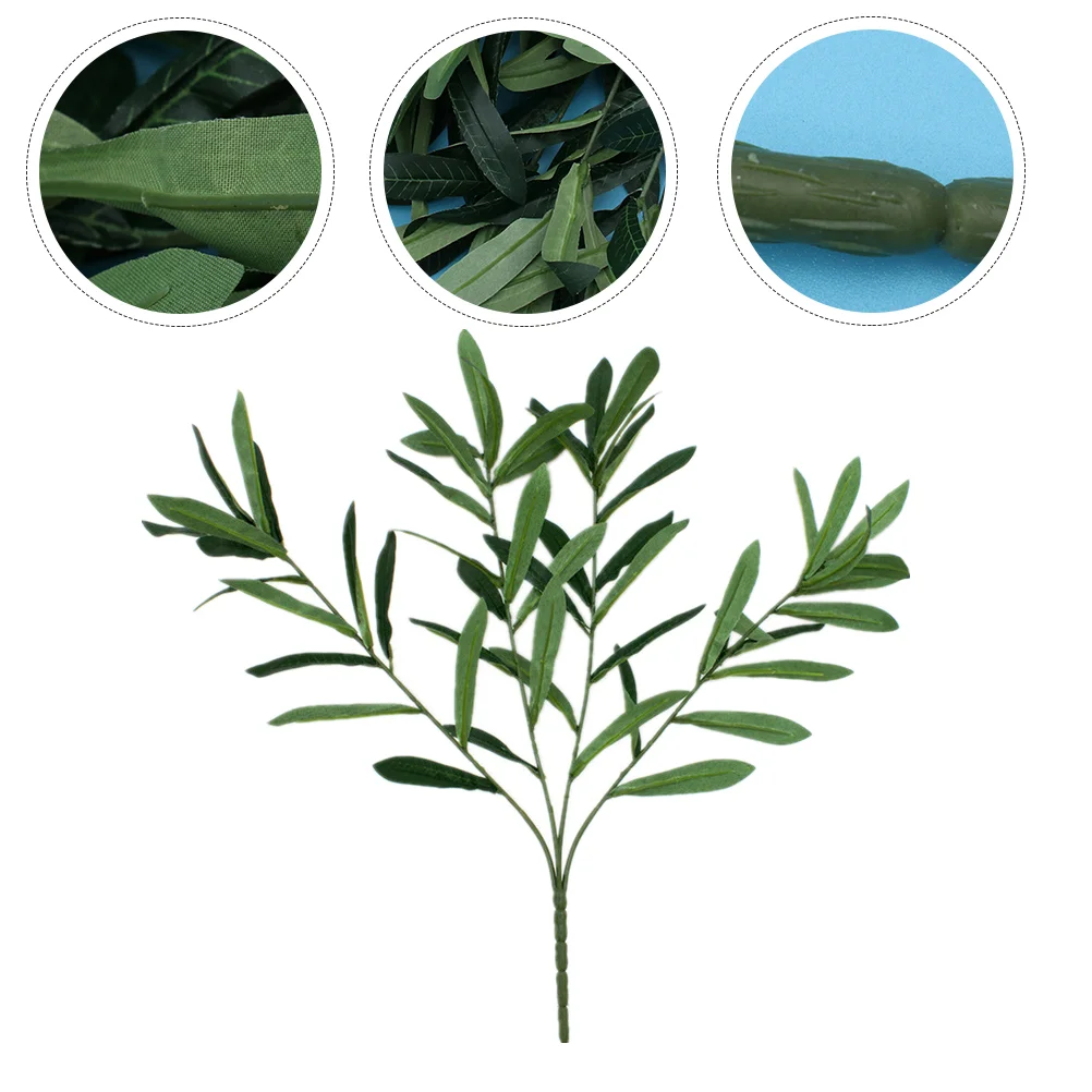 

Olive Branches Artificial Faux Fake Tree Stems Branch Eucalyptus Leaves Greenery Home Desktop Resistant Wear Decor Trees