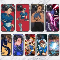 game street fighters chun li phone case for iphone 11 12 mini 13 pro xs max x 8 7 6s plus 5 se xr shell