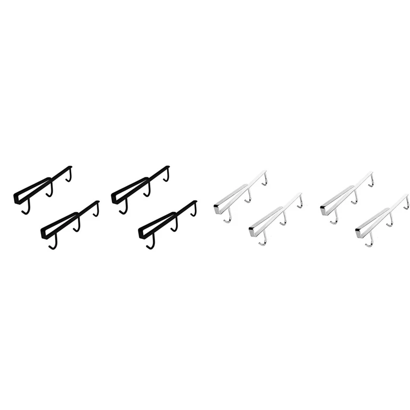 

Set Of 4 Coffee Mug Holder 304 Stainless Steel Mug Rack With 12 Hanging Hooks Black