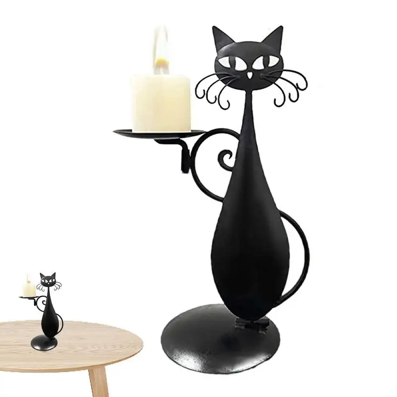 

Black Cat Candle Holder Candles Stand For Table Centerpiece Decorative Candlestick Holder For Birthdays Dining Rooms Party Fits