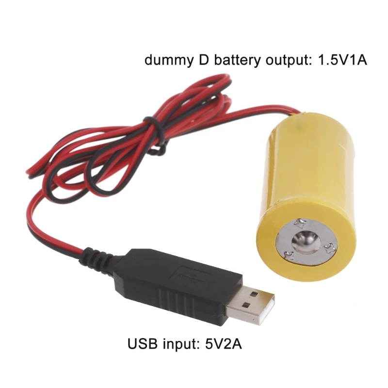 USB 5V2A к LR20 D 1 5V1A фиктивный аккумуляторный кабель питания для газовой плиты факела