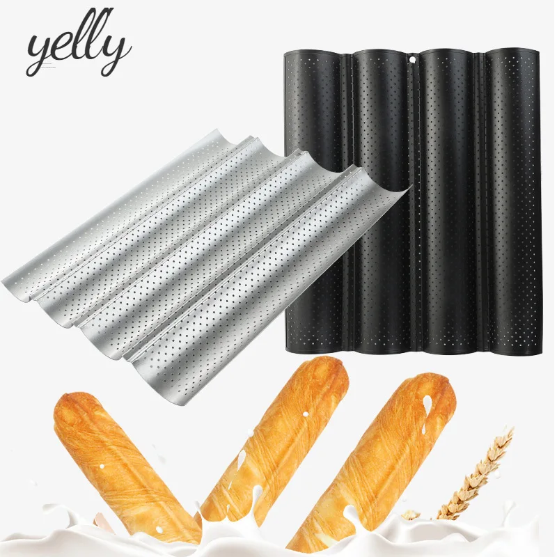 

1 Pcs Toast Baking Tray Cake Carbon Steel Bread Baking Mold Wave Baguette Mold Pans Kitchen Baking Tools