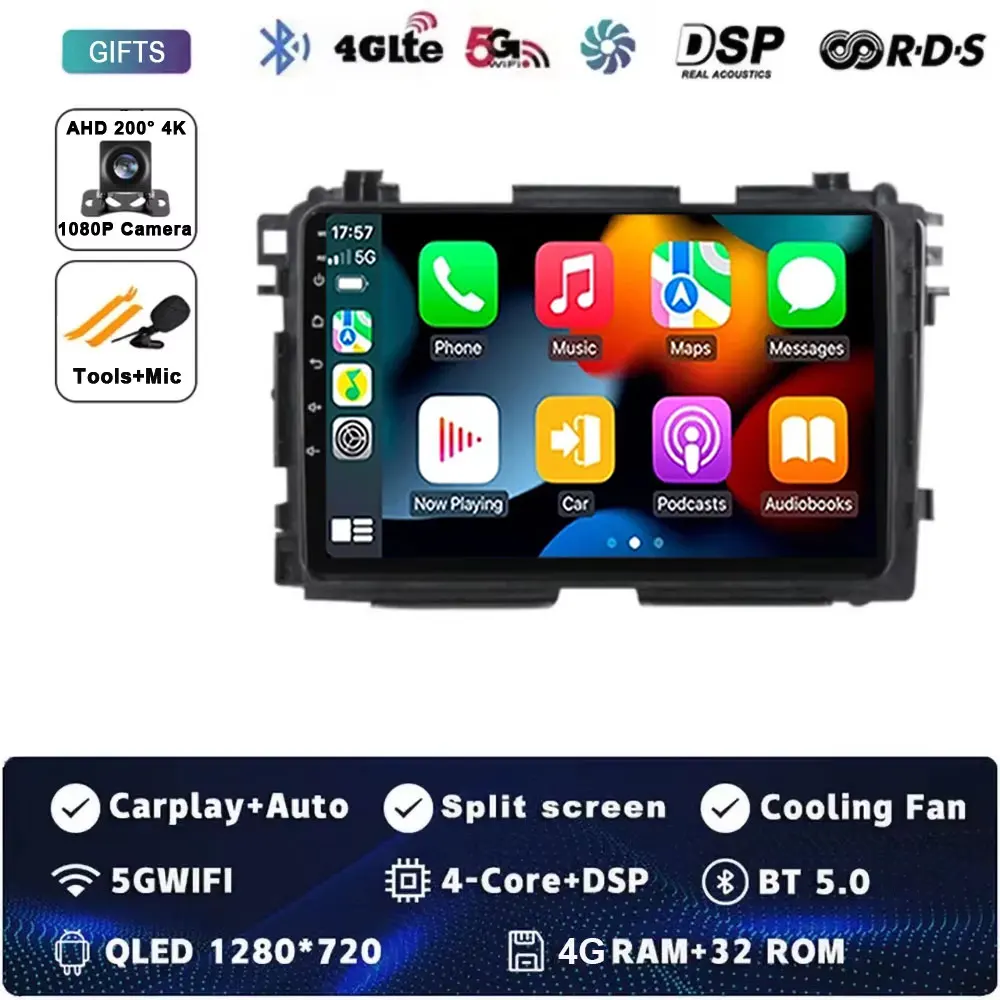 

Автомагнитола Carplay для Honda Vezel HR - V HRV HR V XRV 2015-2020 с Android 14, радио, мультимедийный видеоплеер, навигация GPS, 4G, Wi-Fi