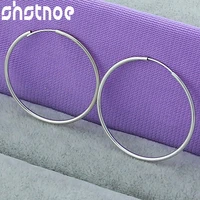 925 sterling silver 50mm round hoop earrings for women party engagement wedding fashion jewelry birthday gift