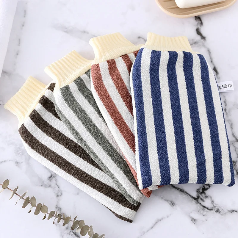 

Hot Moroccan Hammam Exfoliating Mitt Kessa Scrub Glove Preparation Durable Shower Scrub Gloves Body Facial stripe Massage Mitt