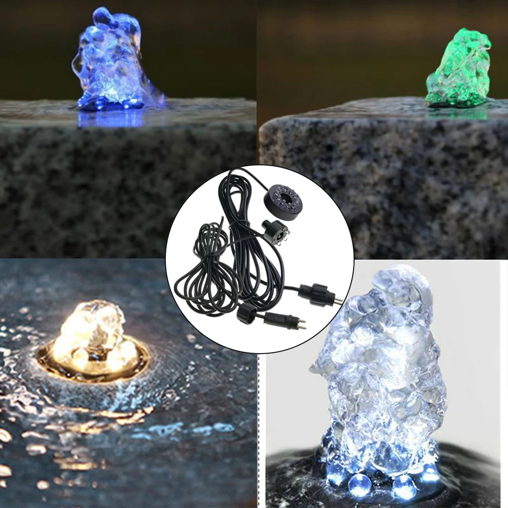 

ABS длительный срок службы увлажнителя Практичный Прочный простой в эксплуатации распылитель распылительная головка аквариумные аксессуары фонтан 12 светодиодов