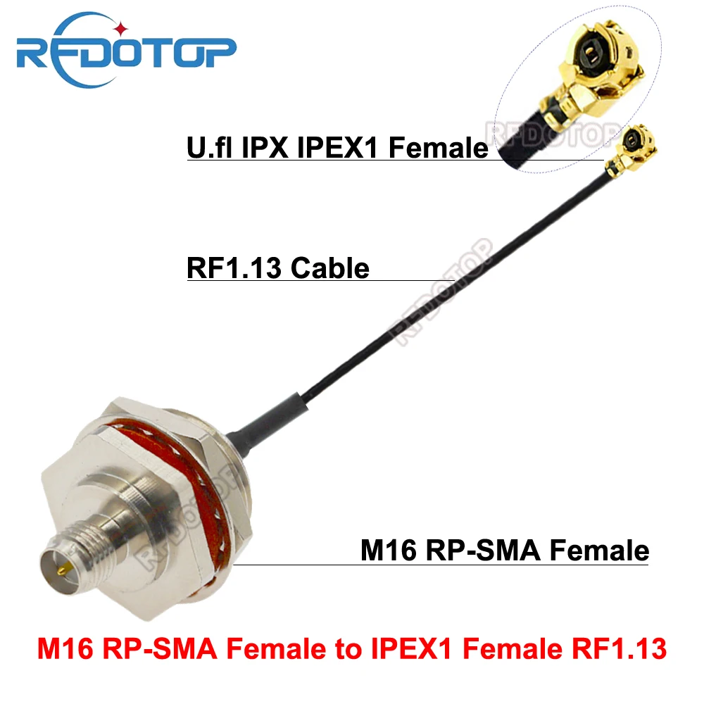 2 шт. водонепроницаемый разъем для кабеля M16 RPSMA типа мама в uFL/MHF/IPEX-1