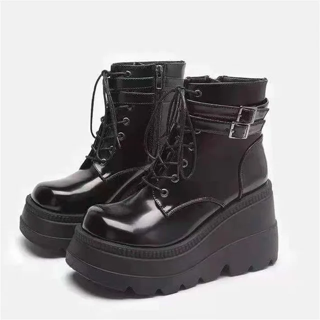 Winter Women Platform Boots Fashion Thick Bottom Ankle Boots Wedges Shoes  For Woman Lace Up Buckle Ankle Boots Botas Mujerer5 - купить по выгодной  цене | AliExpress