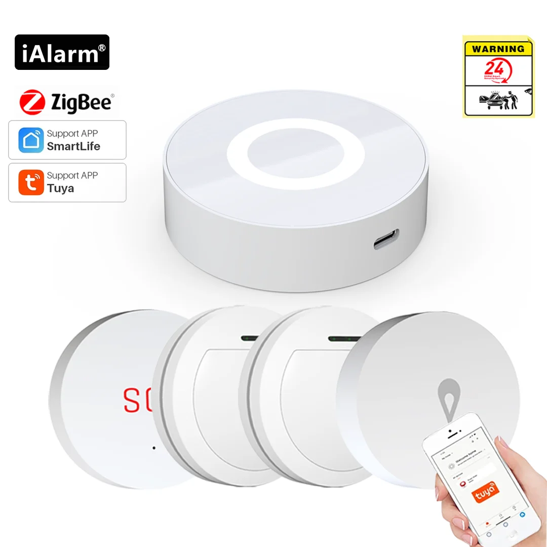 iAlarm Zigbee Gateway Tuya smart home life linkage Leakage Alarm Detector Emergency Alarm Button Siren Infrared Detector sensors