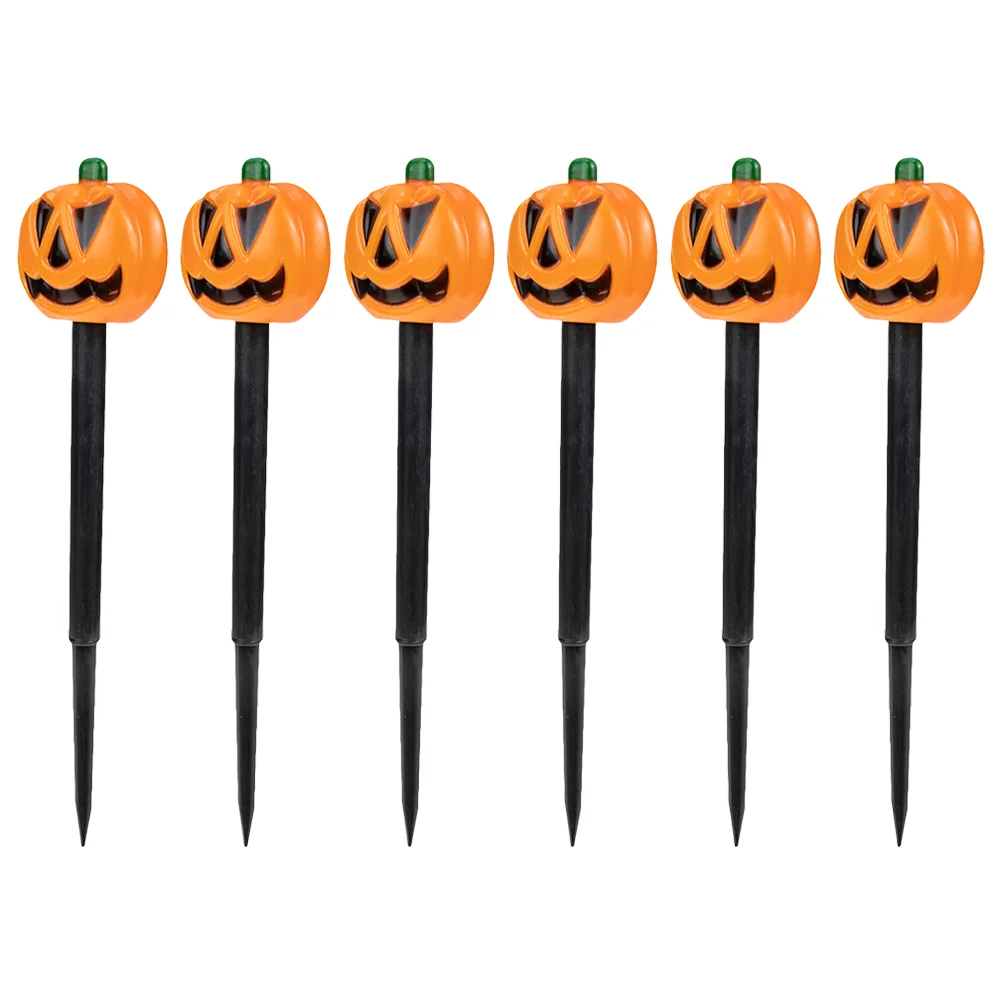 

6 Pcs Halloween Decorations Outdoor Party Garden Decorative Signs The Props Pumpkin Plastic Yard