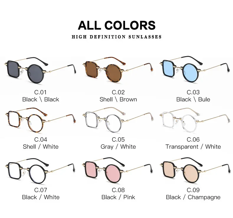 Солнцезащитные очки в круглой оправе UV400