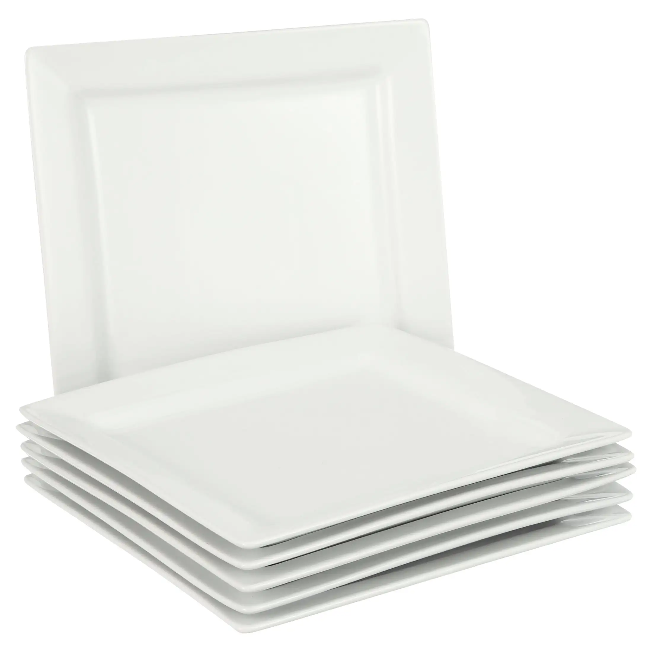 

Square Dinner Plates, White, Set of 6