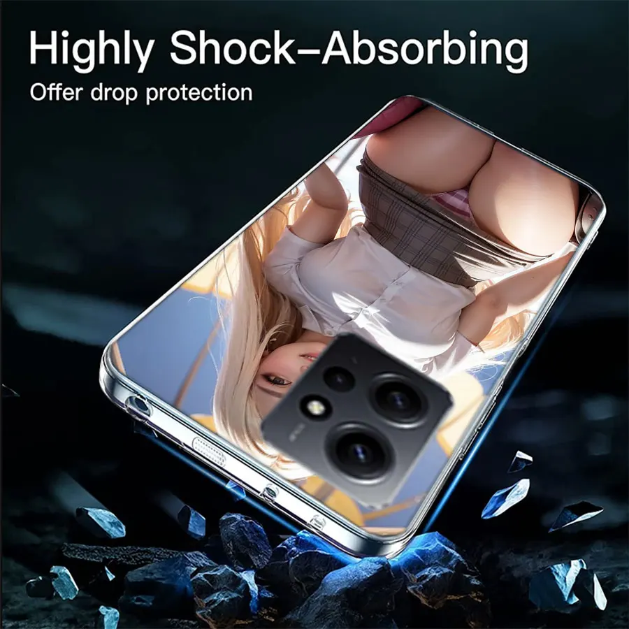 Хентай сексуальный Waifu аниме прозрачный чехол для телефона Xiaomi Redmi 12 12C 10 10A 10C 9 9A 9C